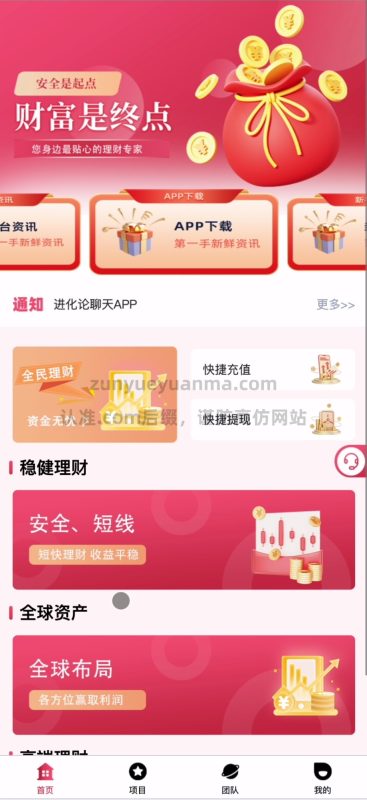 【商业收费源码】内地资金盘投资理财微交易源码下载-尊悦源码