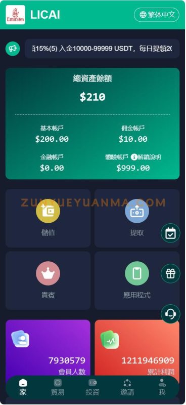 【商业收费源码】挖矿虚拟货币投资理财盘口 多语言下载-尊悦源码
