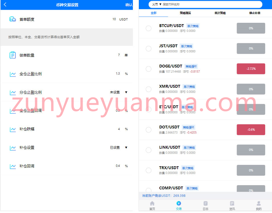 图片[4]-【商业收费源码】虚拟币交易所量化交易机器人马丁策略系统源码下载-尊悦源码